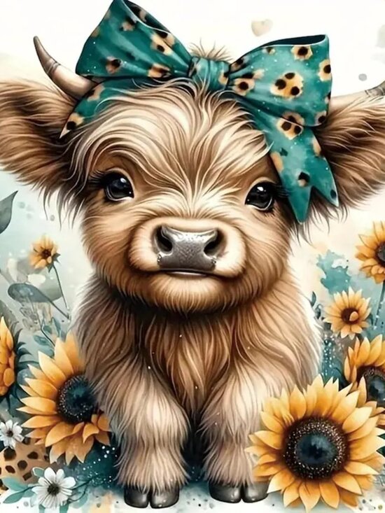 Other - Highland Cow Full Round Gem Crystal Art Paint by Diamond